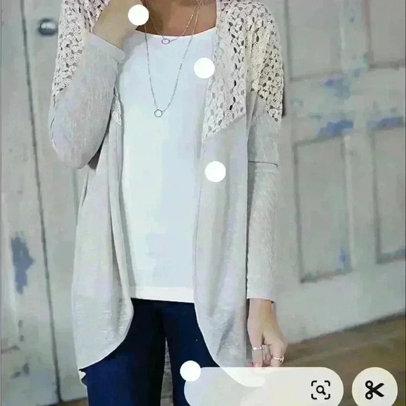 Umgee Lace Crochet Cartigan Size M/L - Picture 3 of 10